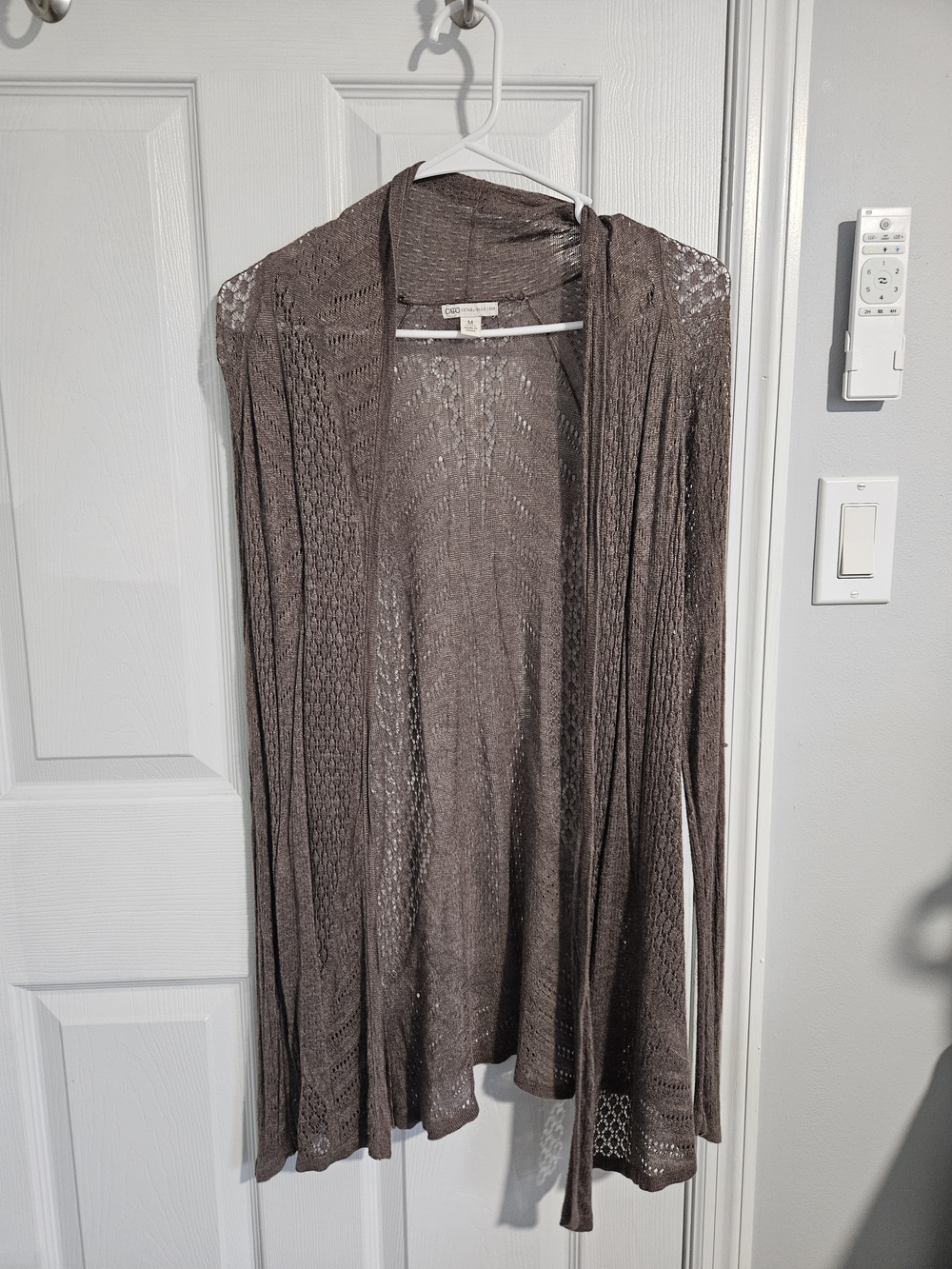 Cato Brown Open-Front Lightweight Knit Cardigan
